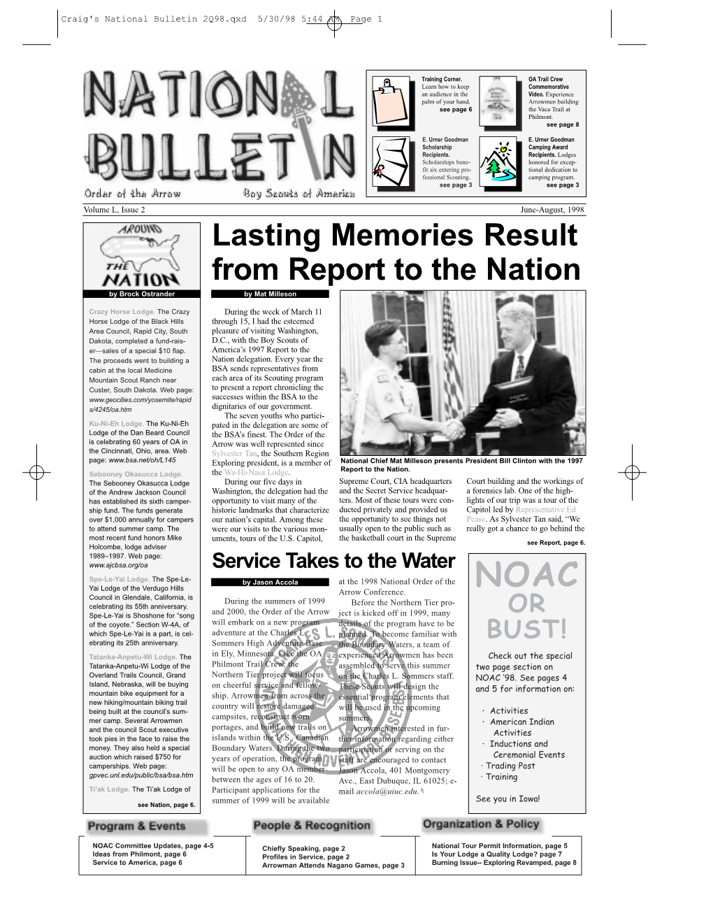 Craig's National Bulletin 2Q98.Qxd 5/30/98 5:44 AM Page 1