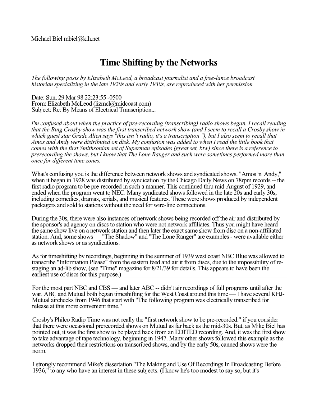 Network Time-Shift-Blog