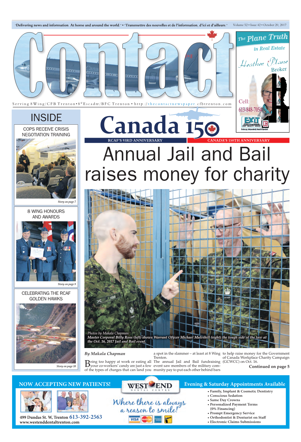 Canada 15 RCAF's 93RD ANNIVERSARY CANADA's 150TH ANNIVERSARY Annual Jail and Bail Raises Money for Charity