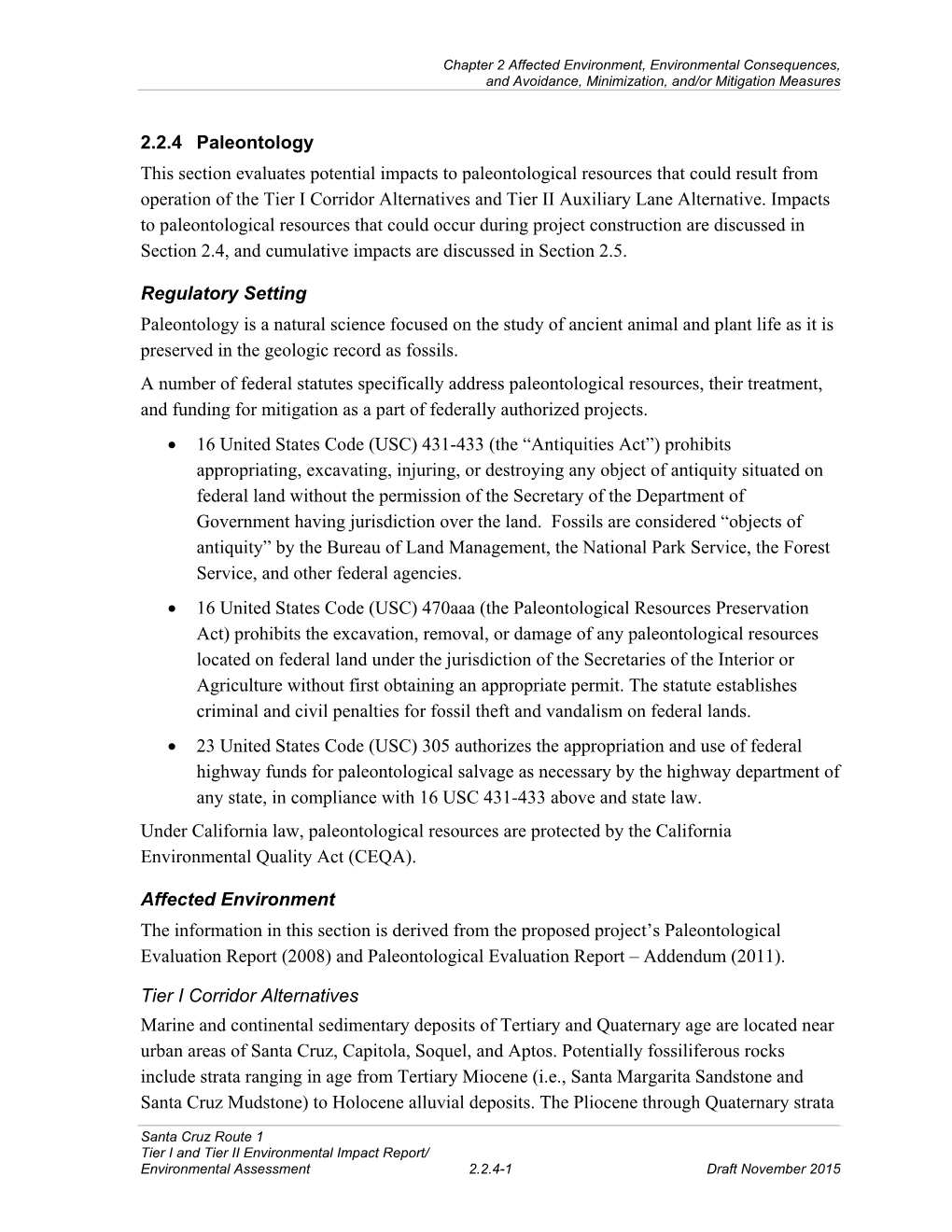 2.2.4 Paleontology This Section Evaluates Potential Impacts To