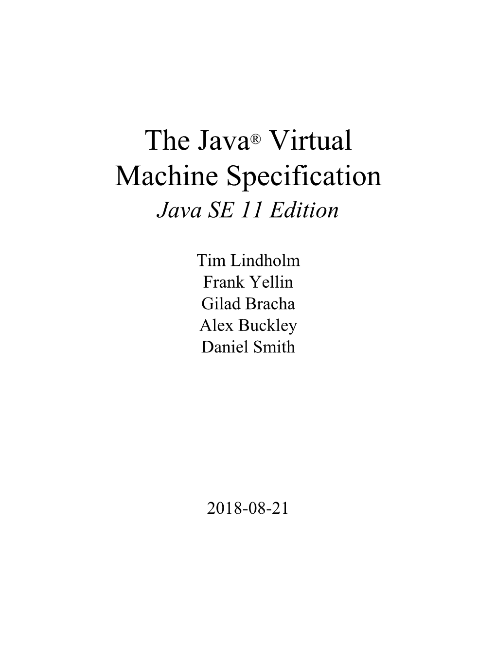 The Java® Virtual Machine Specification Java SE 11 Edition