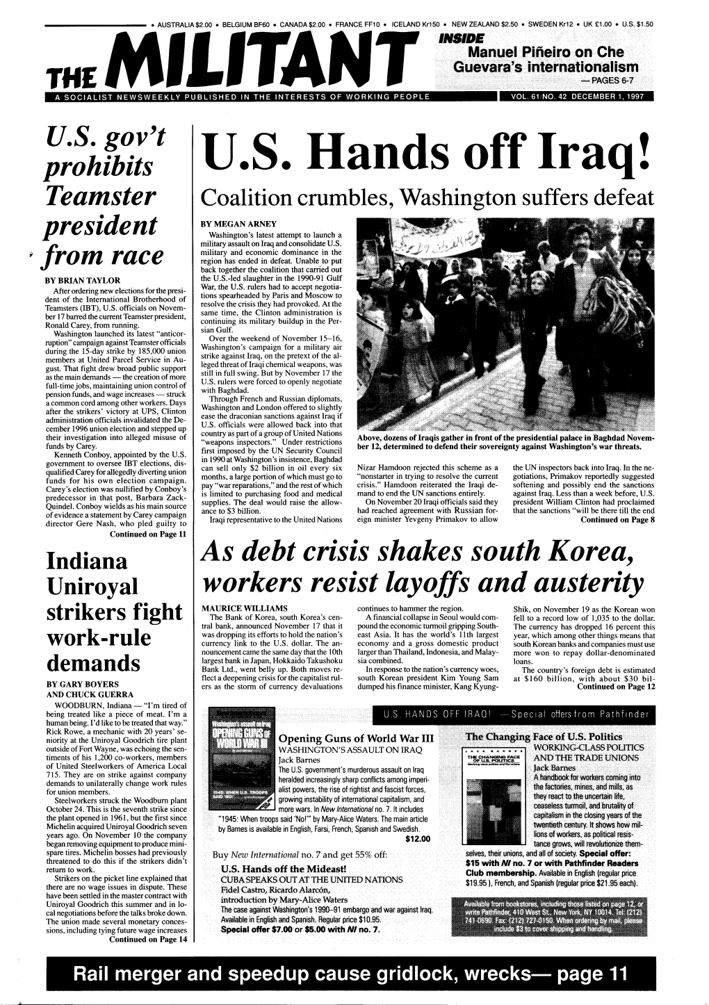 U.S. Hands Off Iraq! Teamster Coalition Crumbles, Washington Suffers Defeat