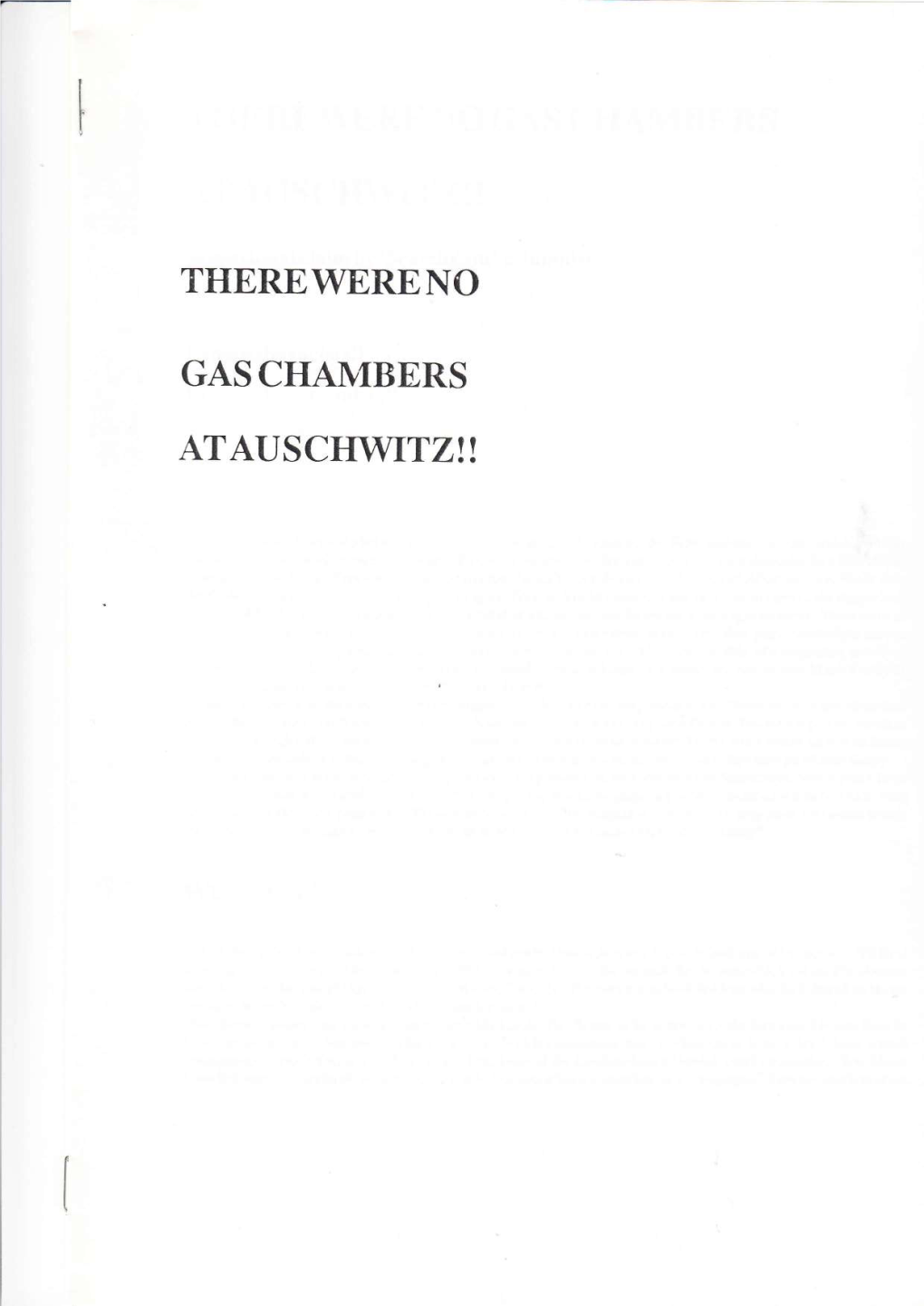 Atauschwitzii There Were I.{O Gas Chambers