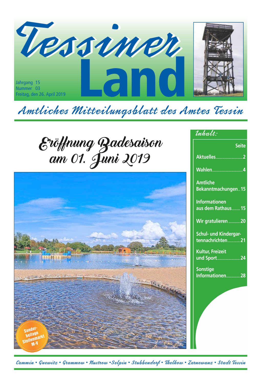 Eröffnung Badesaison Am 01. Juni 2019