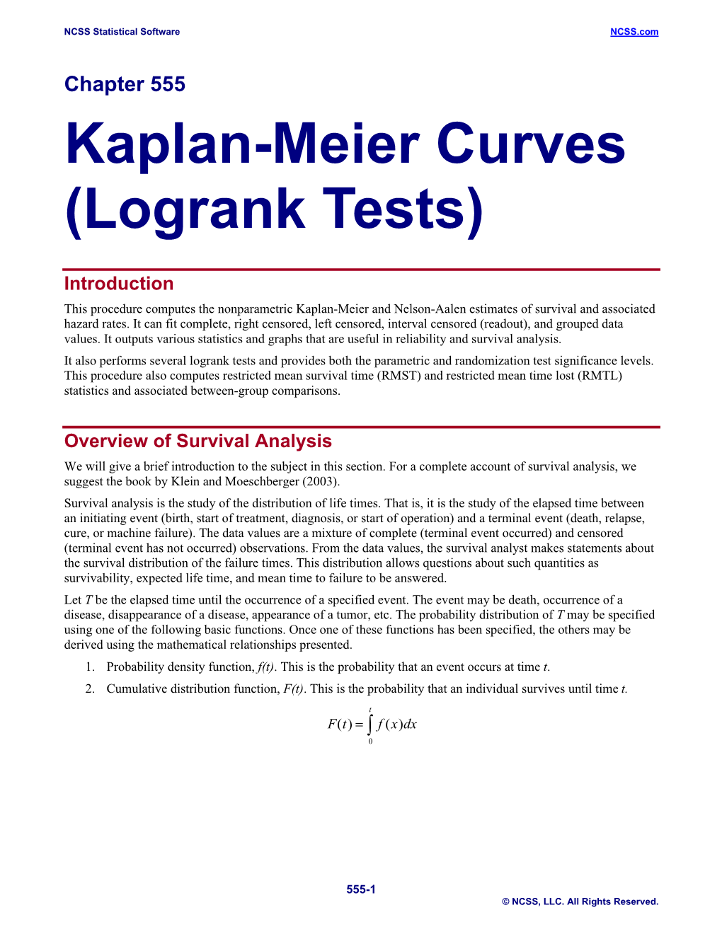 Kaplan-Meier Curves (Logrank Tests)