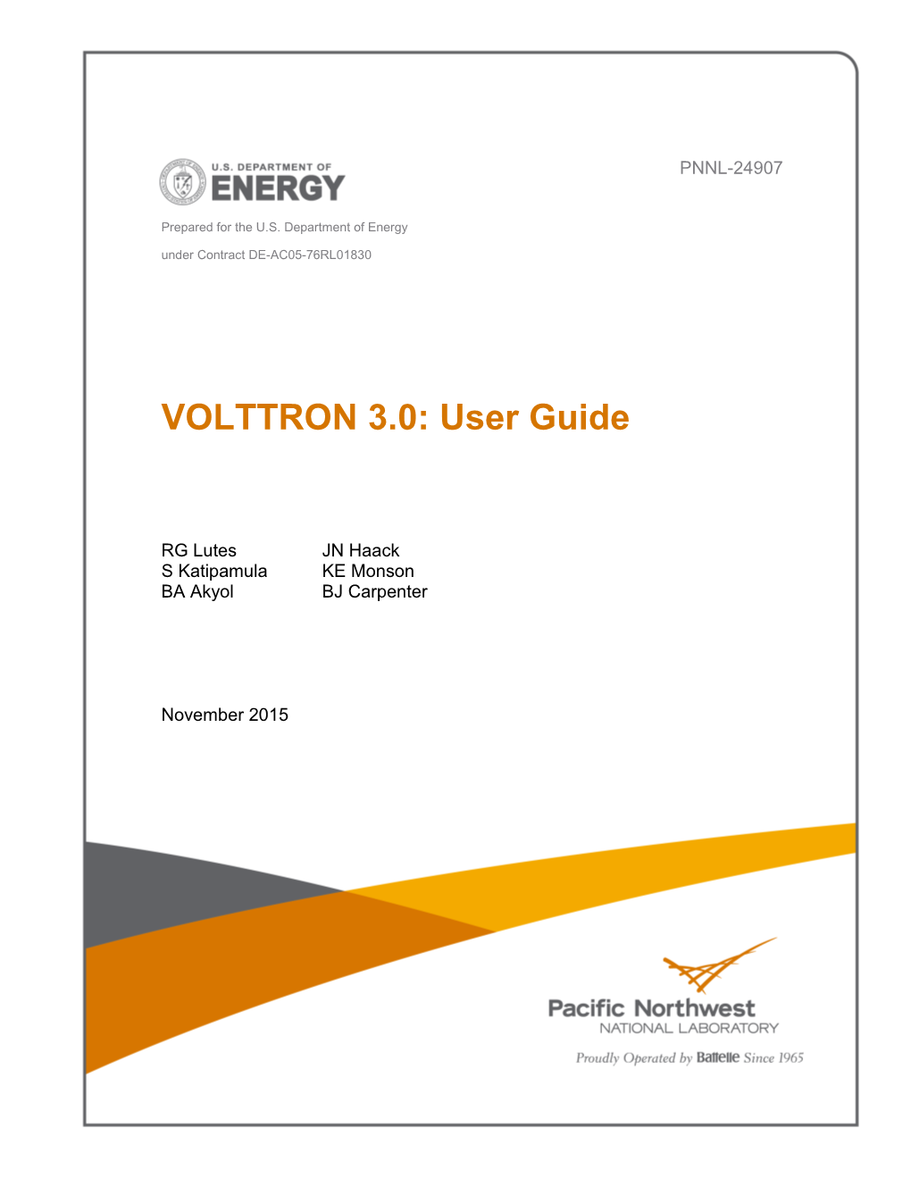 VOLTTRON 3.0: User Guide