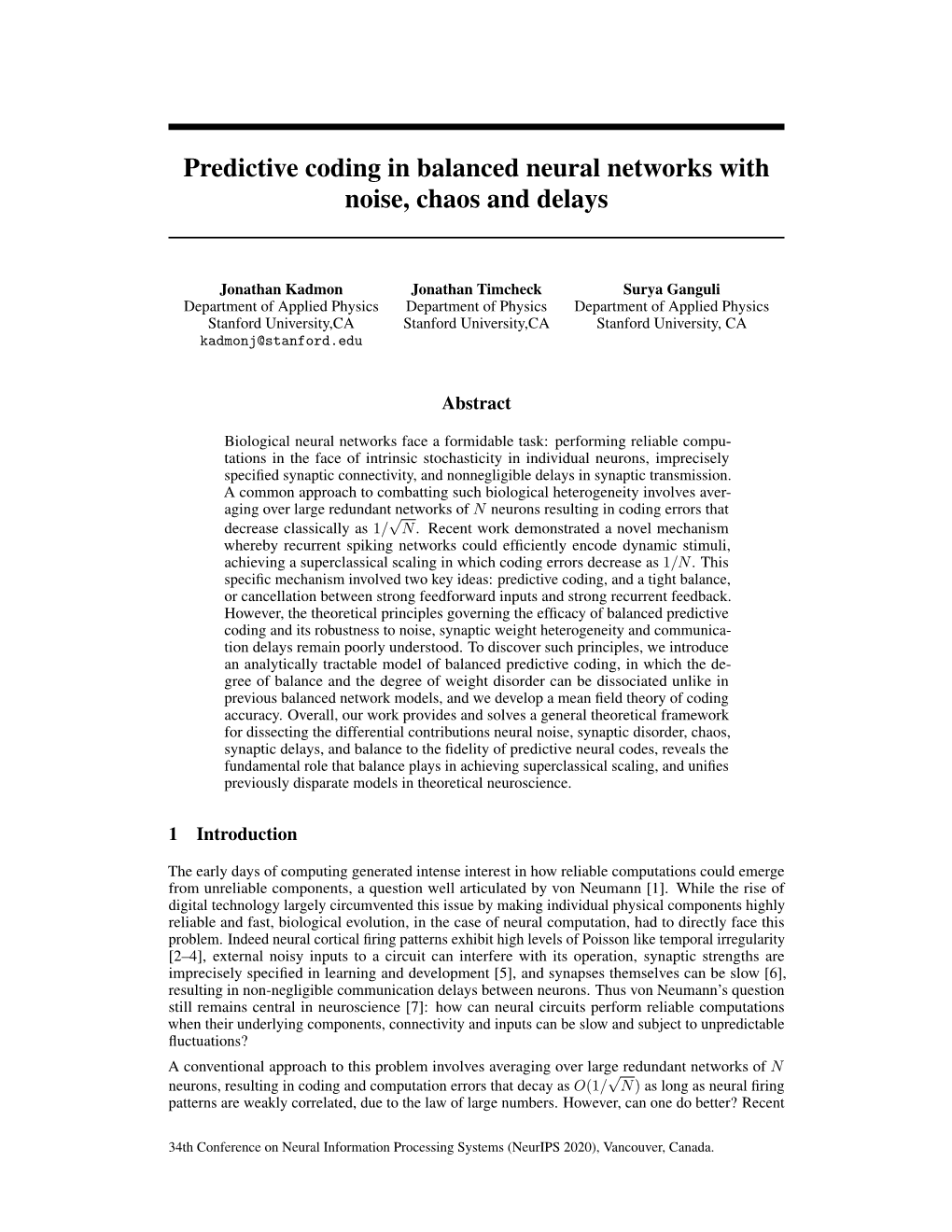 Predictive Coding in Balanced Neural Networks with Noise, Chaos and Delays