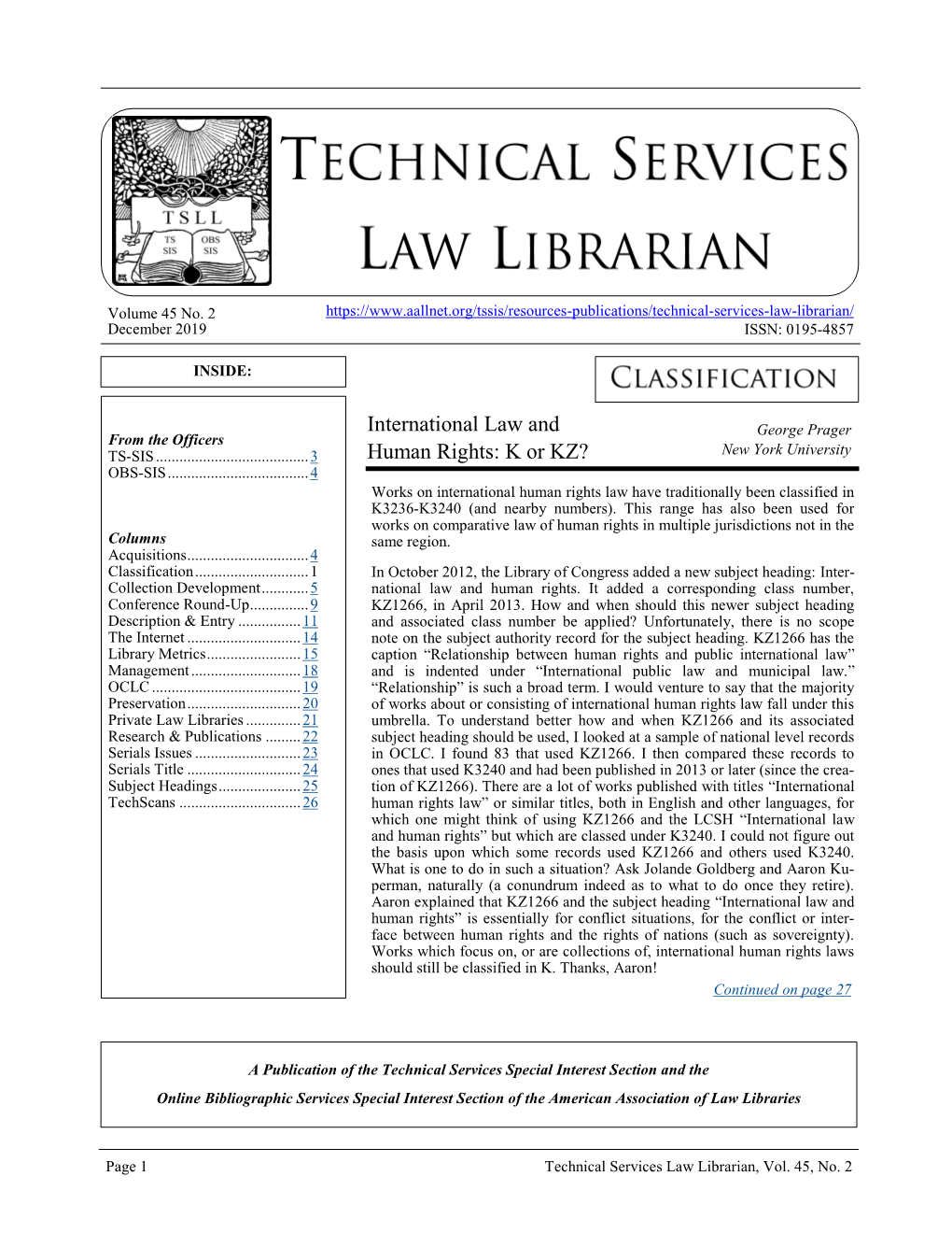 International Law and Human Rights” but Which Are Classed Under K3240