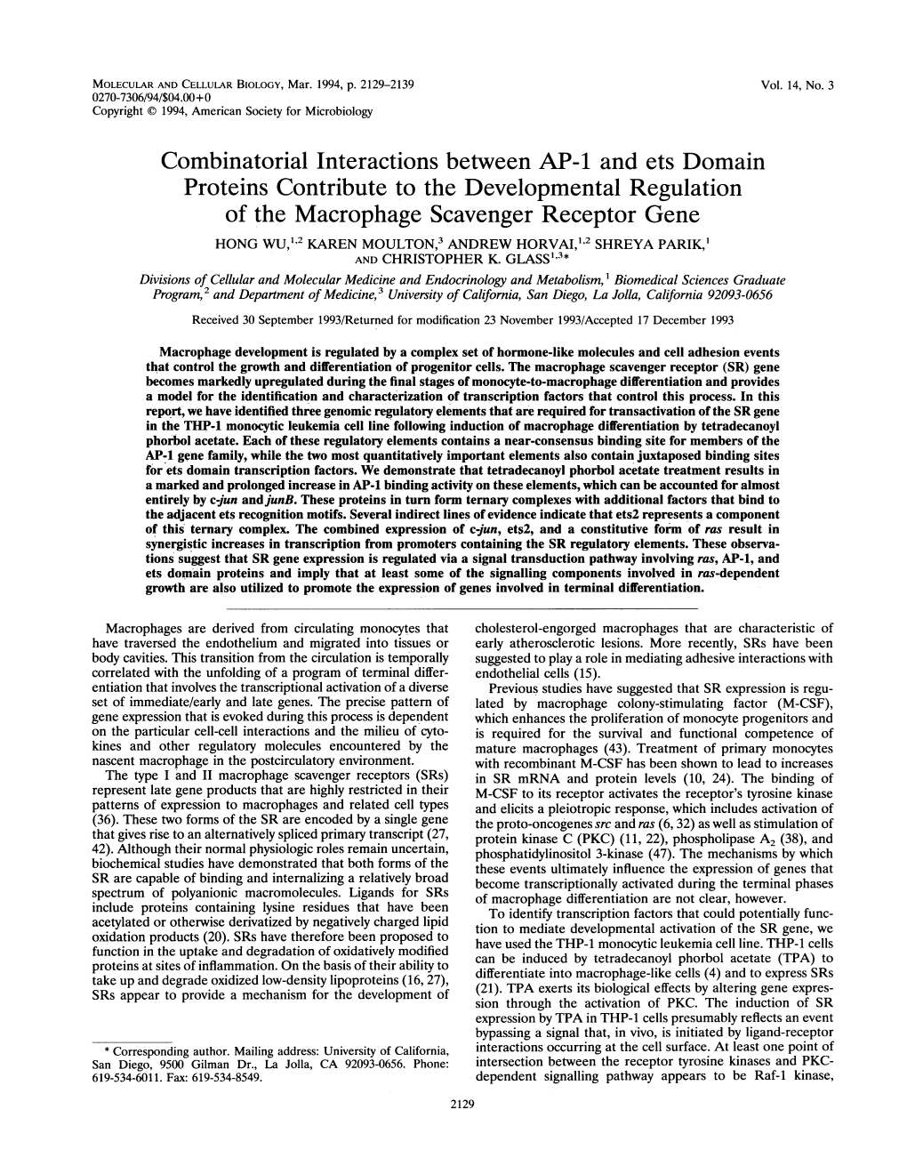Combinatorial Interactions Between AP-1 and Ets Domain Proteins