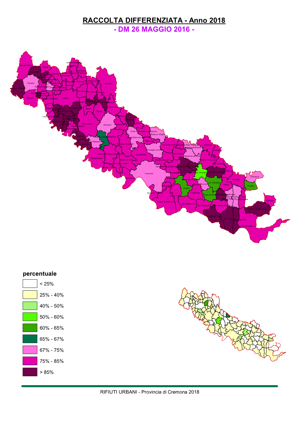 RACCOLTA DIFFERENZIATA - Anno 2018 - DM 26 MAGGIO 2016