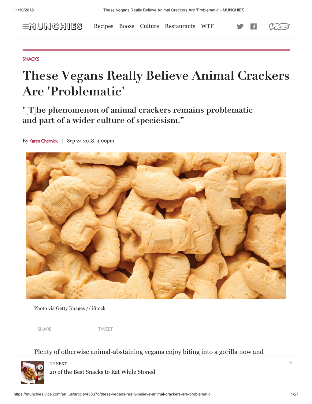These Vegans Really Believe Animal Crackers Are 'Problematic' - MUNCHIES