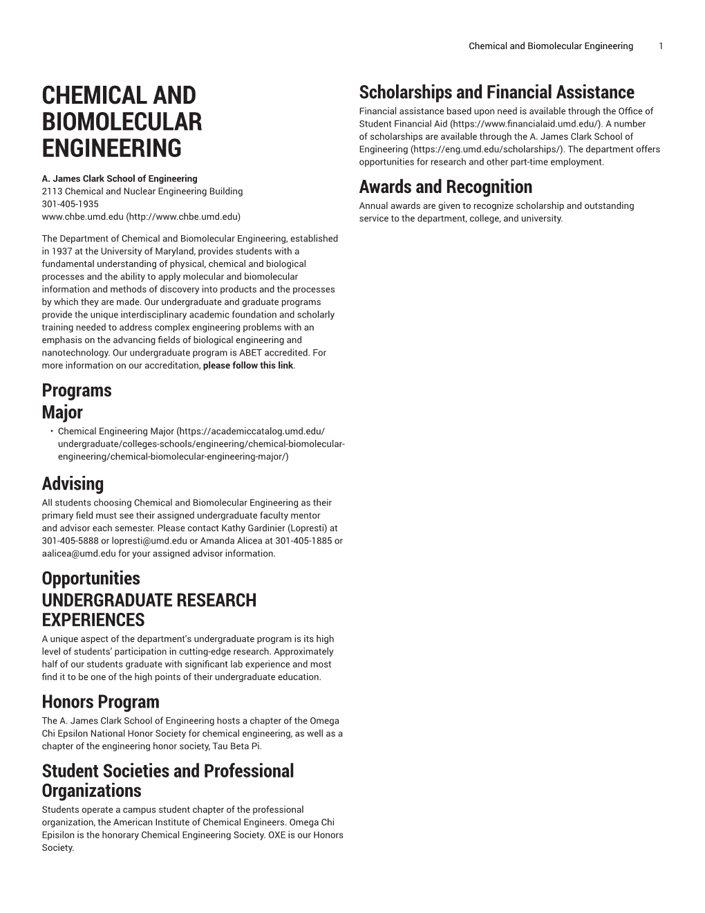 Chemical and Biomolecular Engineering 1