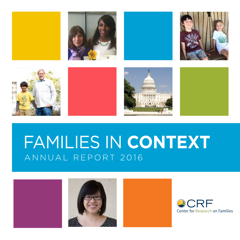 Families in Context Annual Report 2016 Our Vision