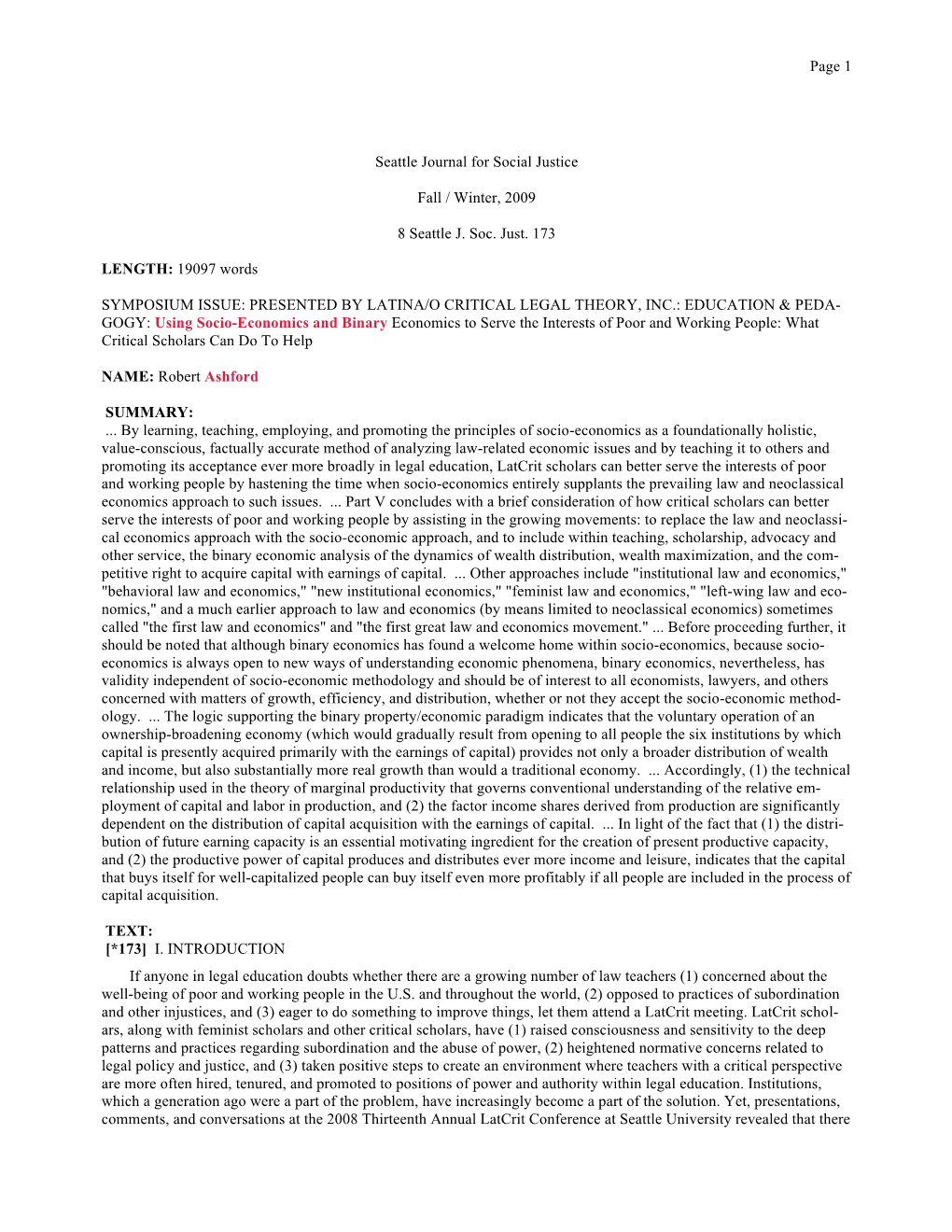 Using Socio-Economics and Binary Economics to Serve the Interests of Poor and Working People: What Critical Scholars Can Do to Help