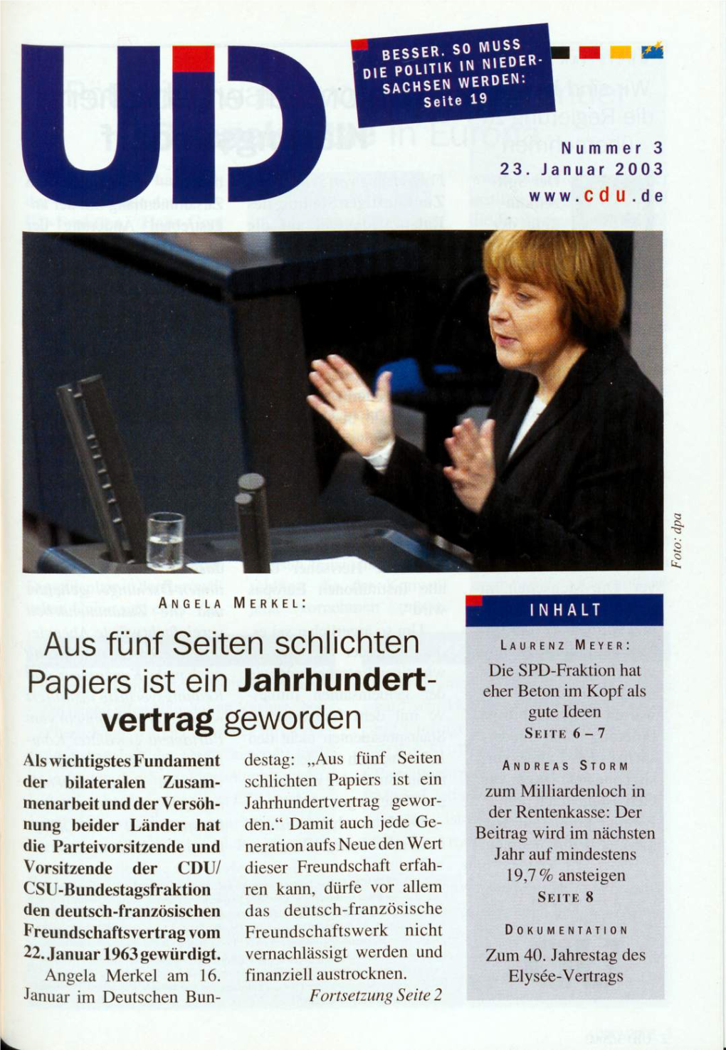 UID 2003 Nr. 3, Union in Deutschland