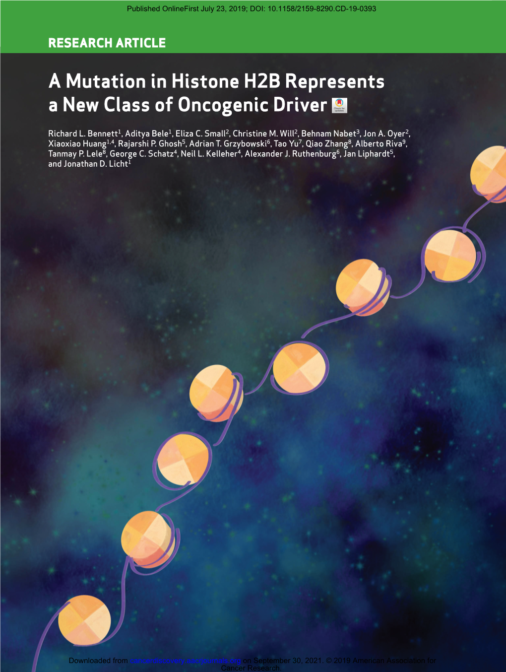 A Mutation in Histone H2B Represents a New Class of Oncogenic Driver