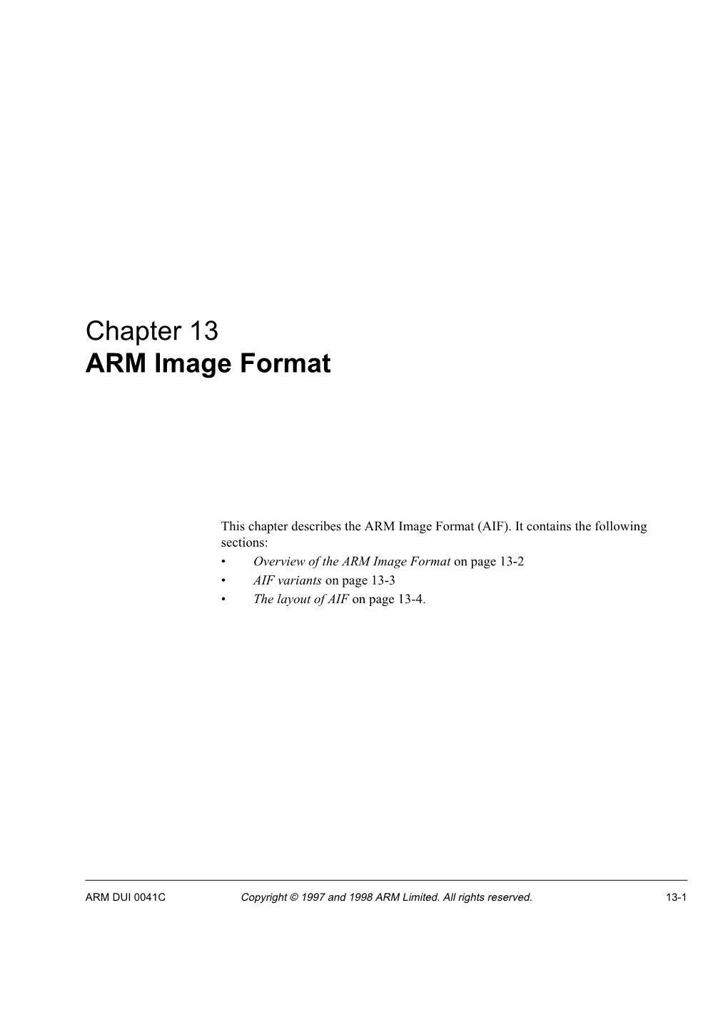 Chapter 13 ARM Image Format