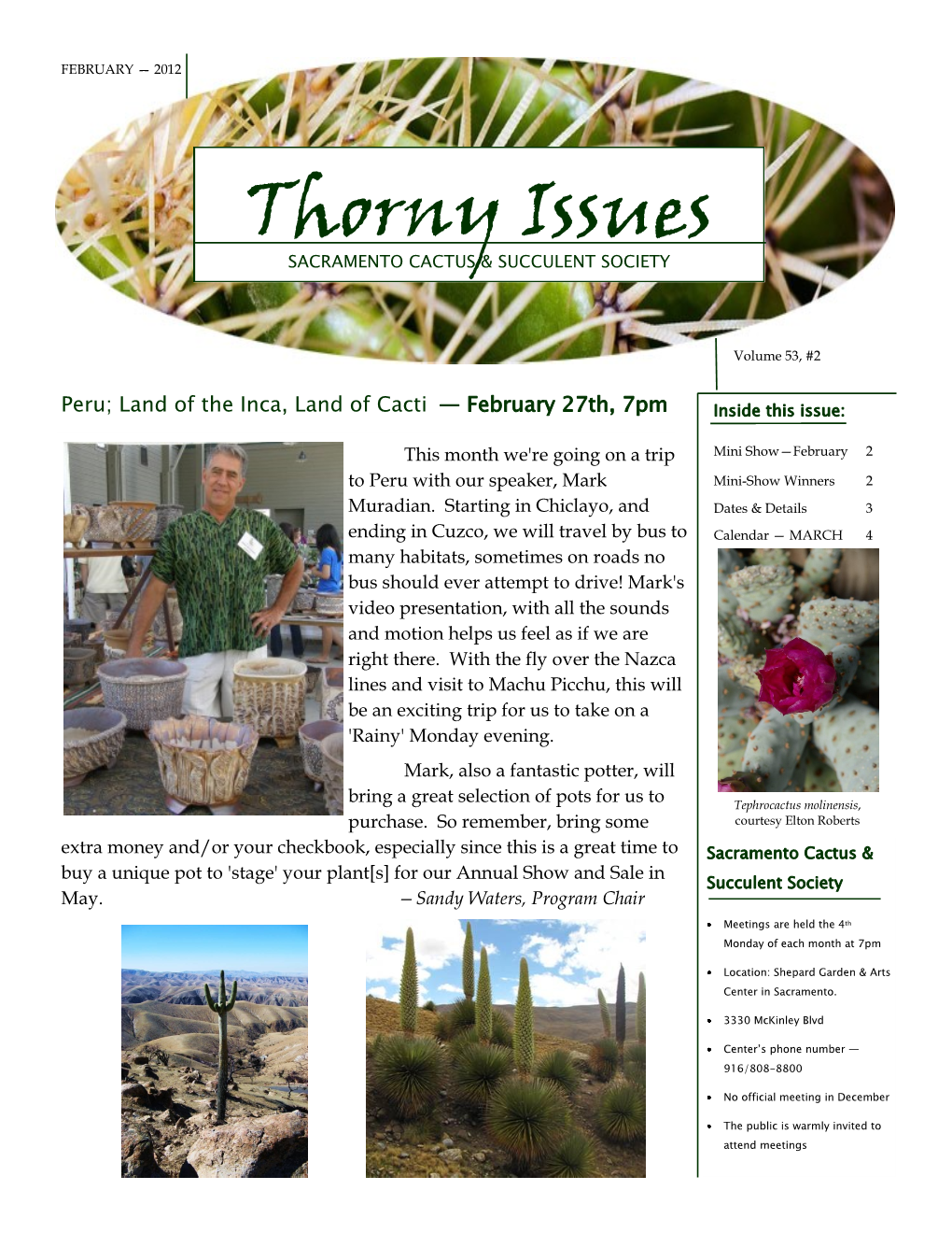 Thorny Issues DATES & DETAILS —