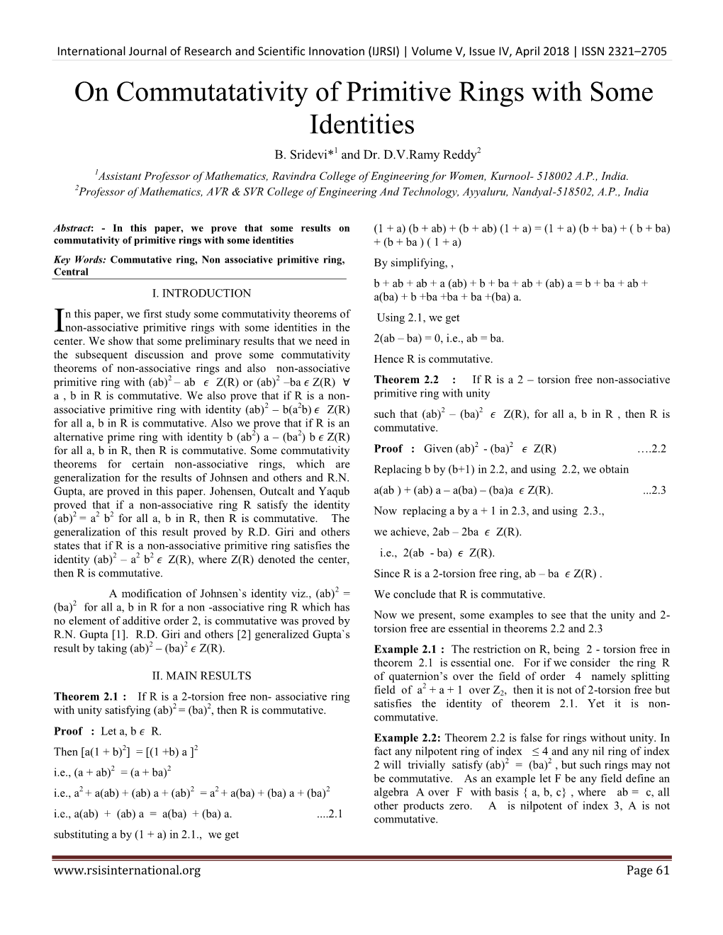 On Commutatativity of Primitive Rings with Some Identities B