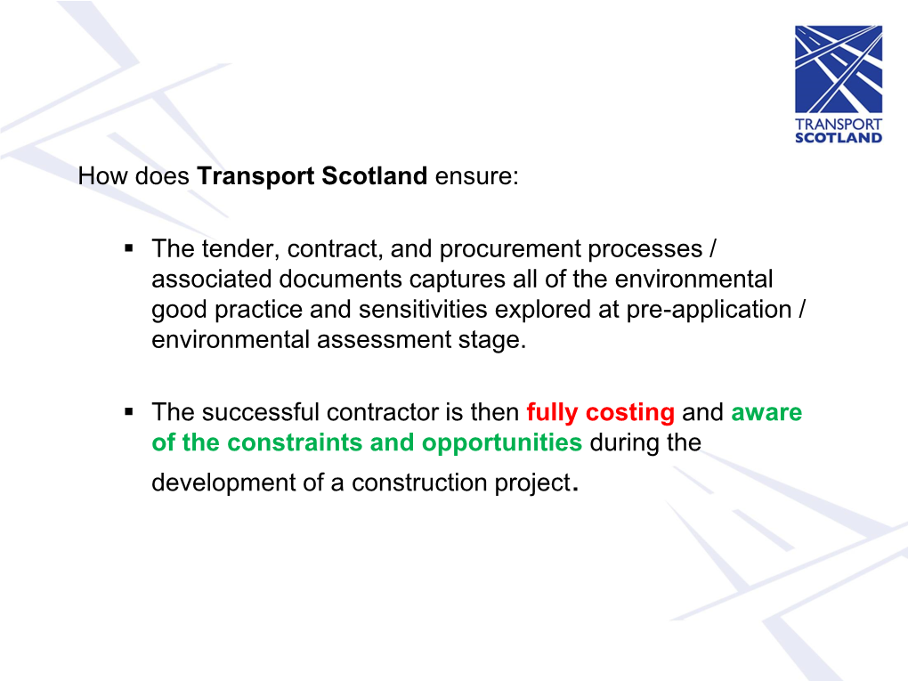 Transport Scotland Ensure