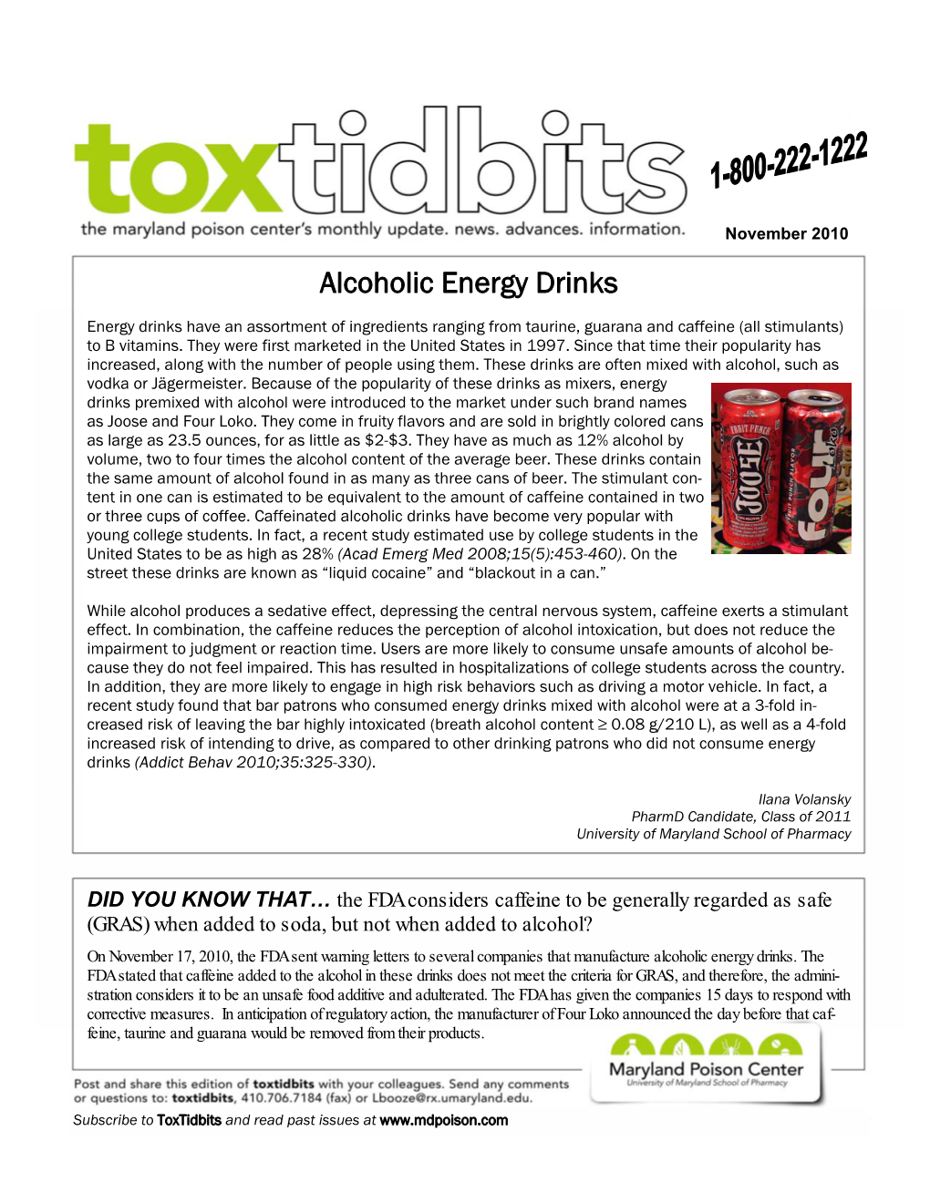 Toxtidbits (November 2010)