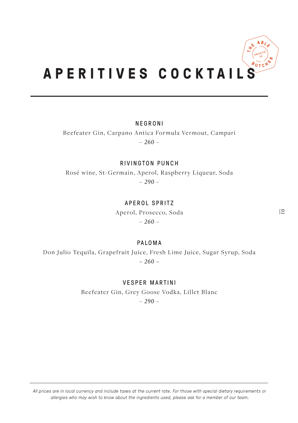 Aperitives Cocktails