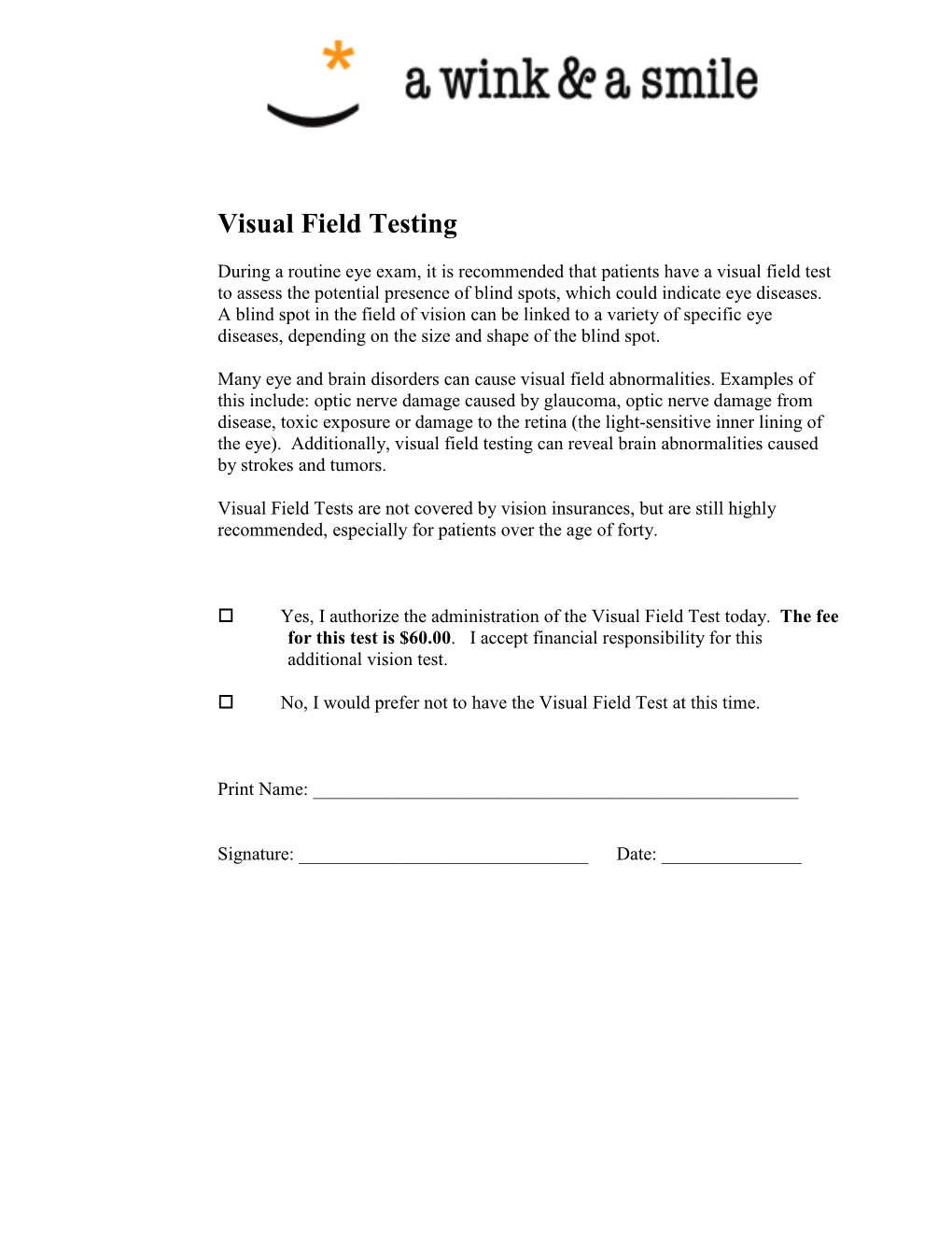 Visual Field Testing