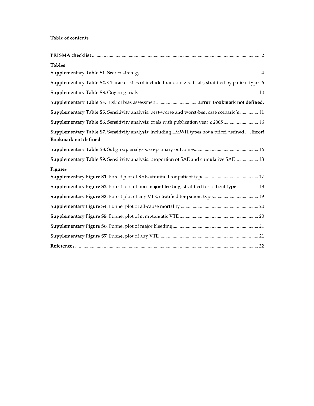 Table of Contents