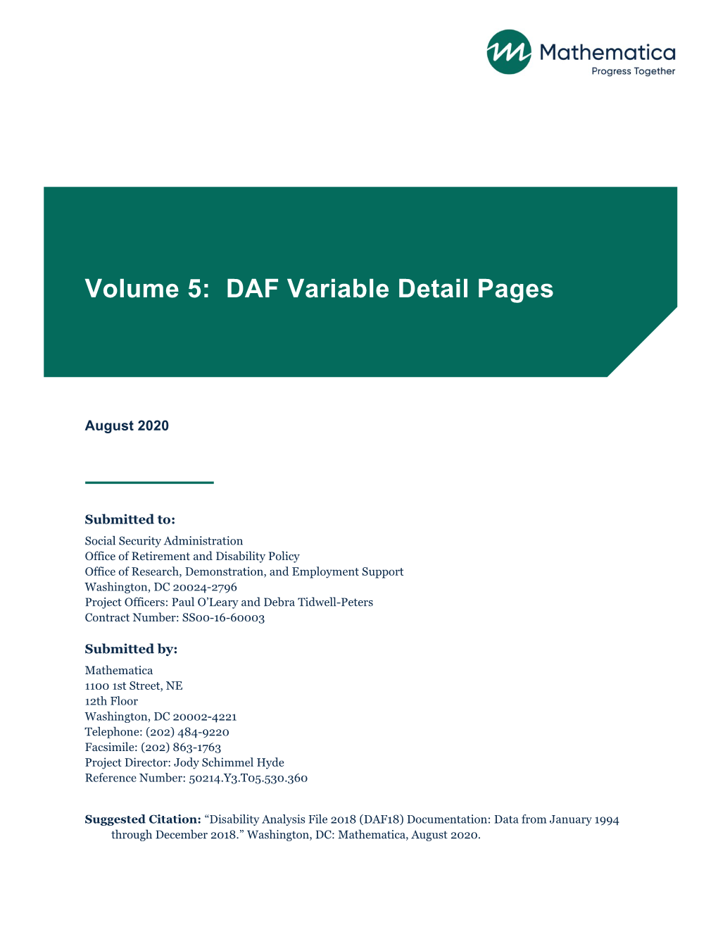 Volume 5: DAF Variable Detail Pages