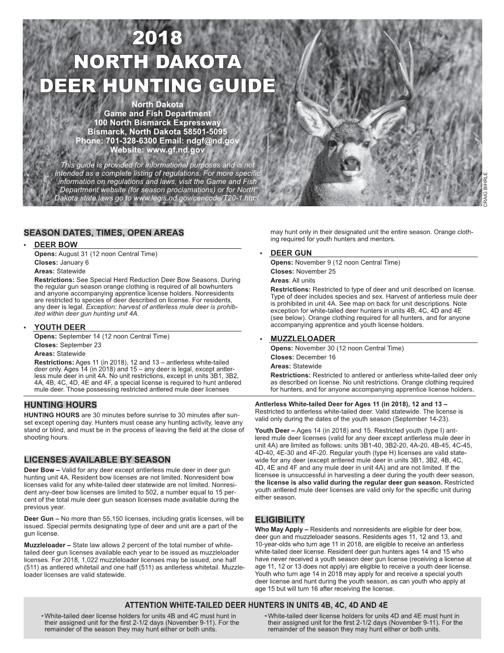 2018 North Dakota Deer Hunting Guide