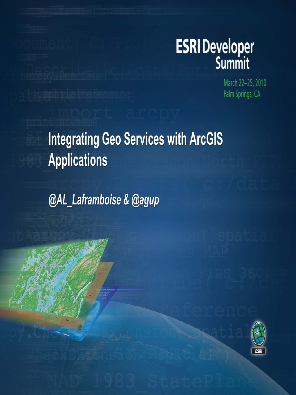 Integrating Geo Services with Arcgis Applications