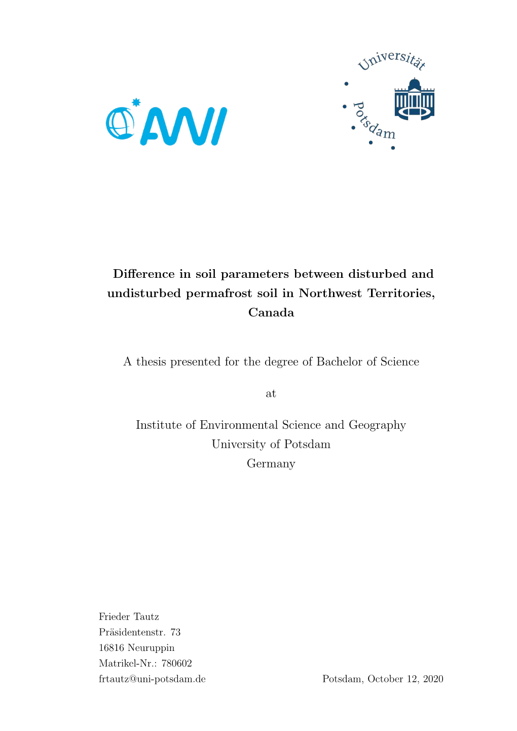 Differences in Soil Parametres Between Disturbed and Undisturbed