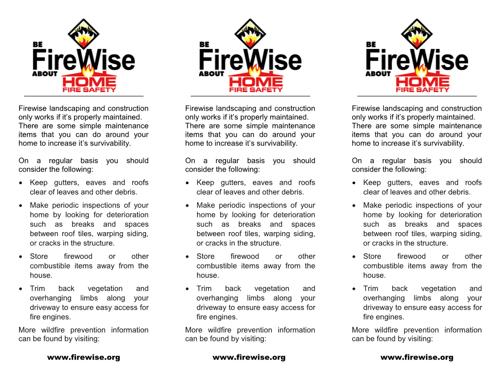 Be Firewise About Home Fire Safety (Landscaping and Construction)