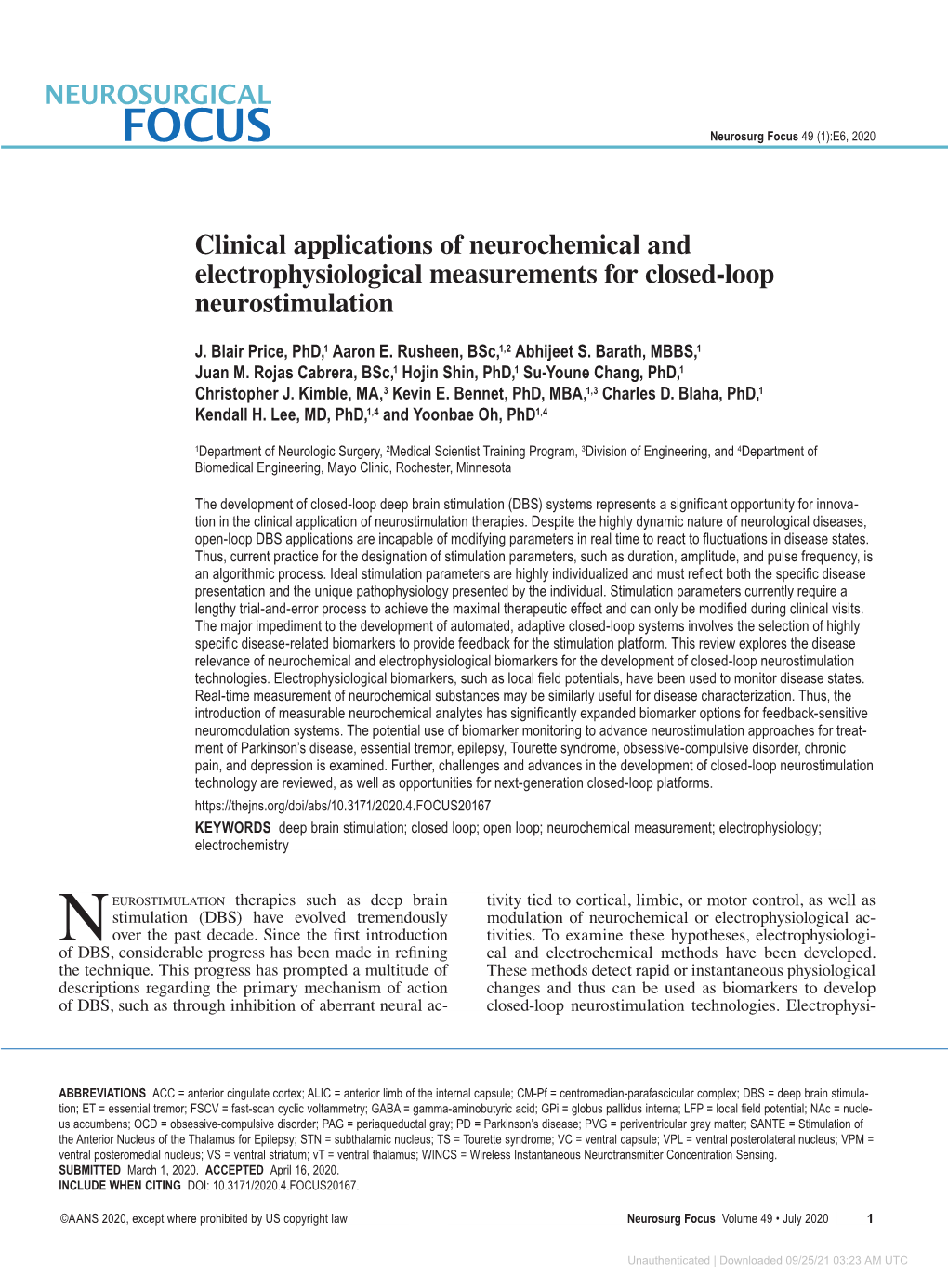 NEUROSURGICAL FOCUS Neurosurg Focus 49 (1):E6, 2020