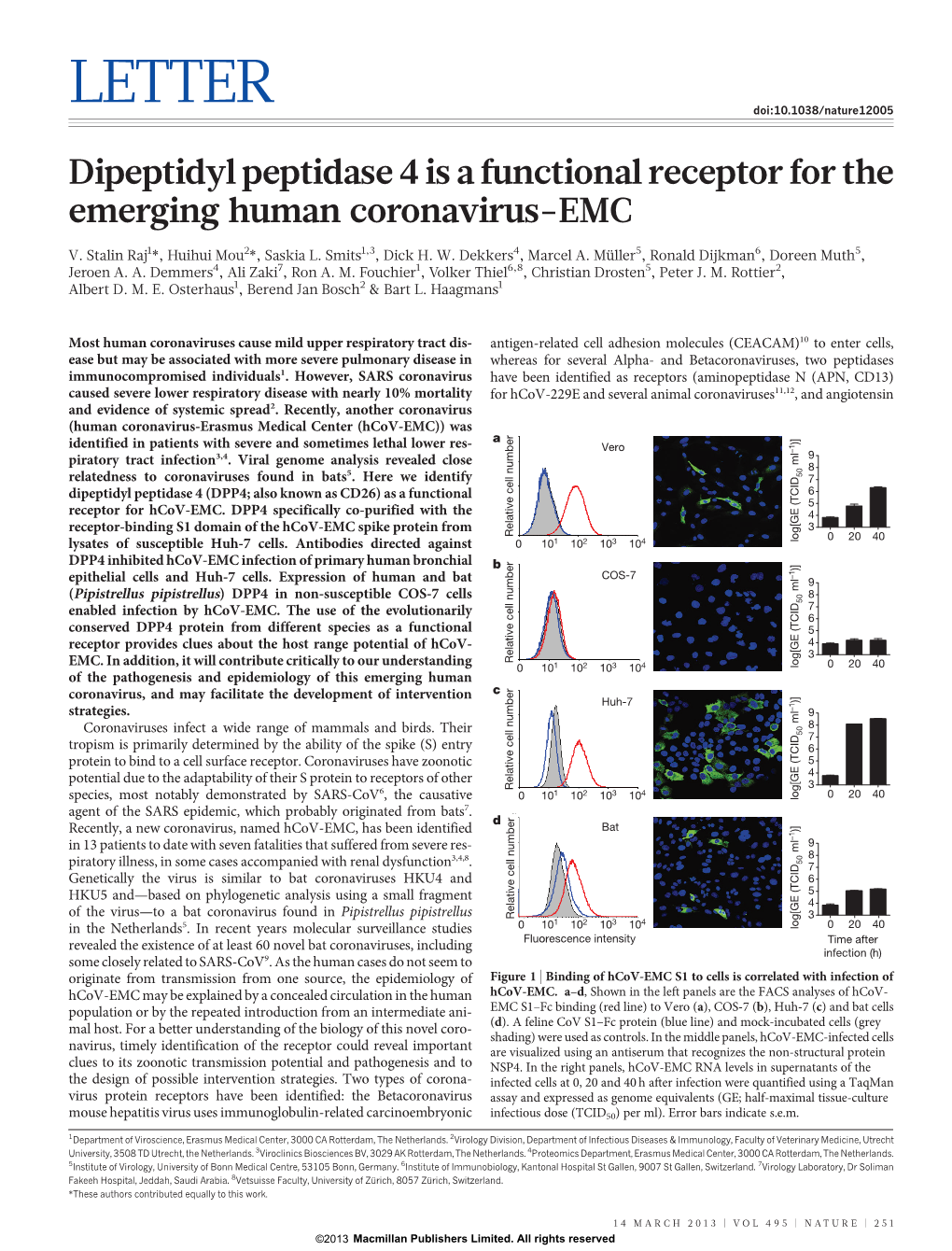 Dipeptidyl Peptidase 4 Is a Functional Receptor for the Emerging Human Coronavirus-EMC