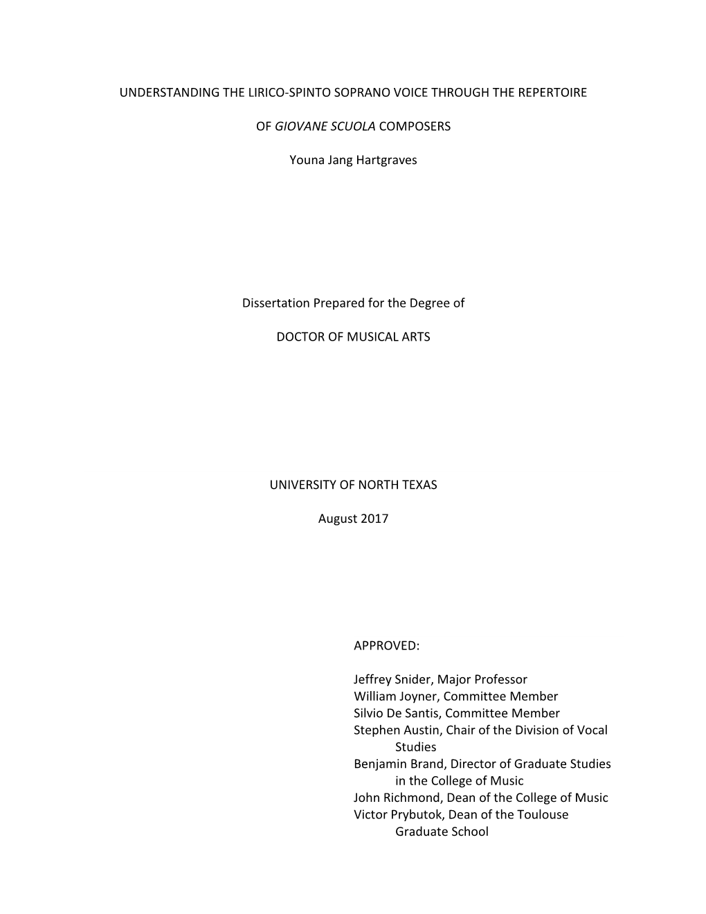 Understanding the Lirico-Spinto Soprano Voice Through the Repertoire of Giovane Scuola Composers