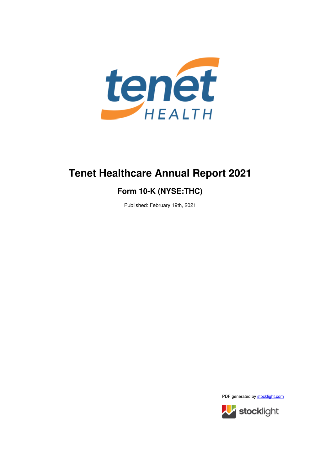 Tenet Healthcare Annual Report 2021