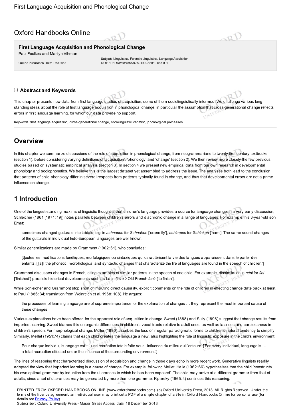 First Language Acquisition and Phonological Change