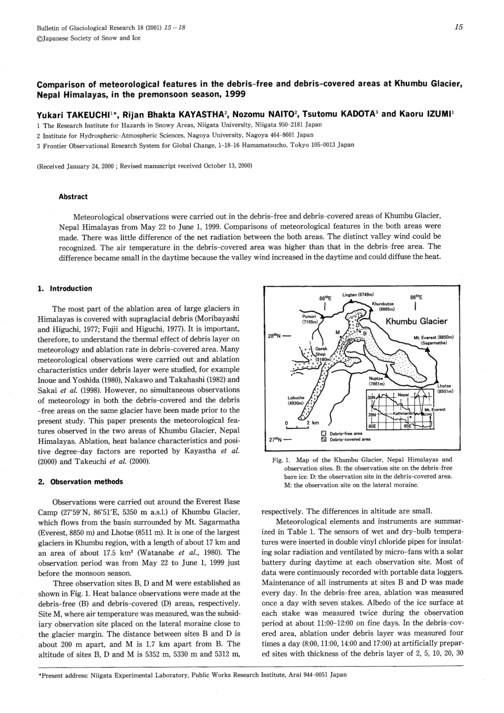 Comparison of Meteorological Features in the Debris-Free And