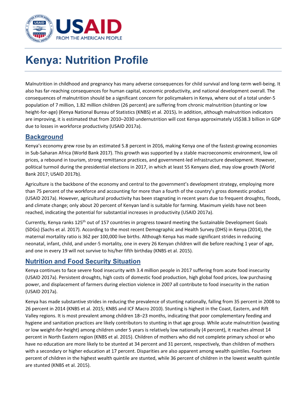 Kenya: Nutrition Profile