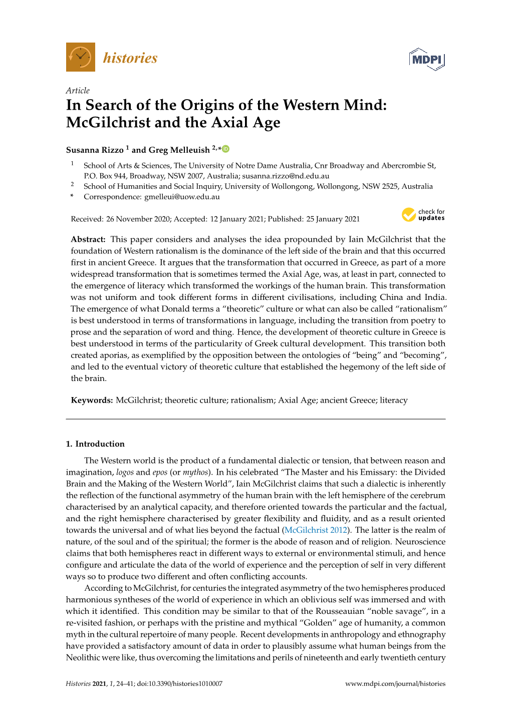 Mcgilchrist and the Axial Age