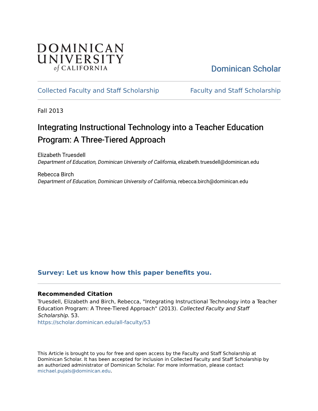 Integrating Instructional Technology Into a Teacher Education Program: a Three-Tiered Approach