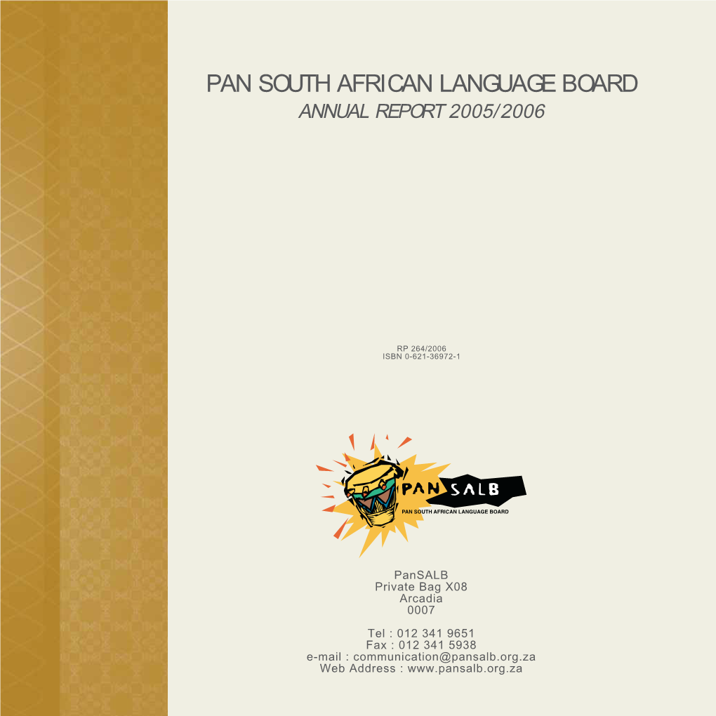 Pan South African Language Board Annual Report 2005/2006