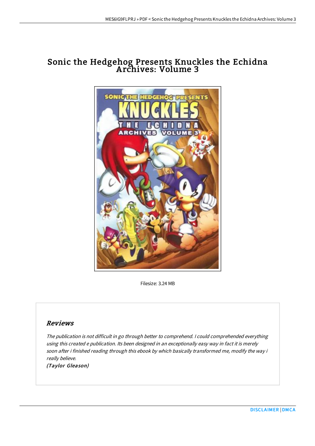 Sonic the Hedgehog Presents Knuckles the Echidna Archives: Volume 3