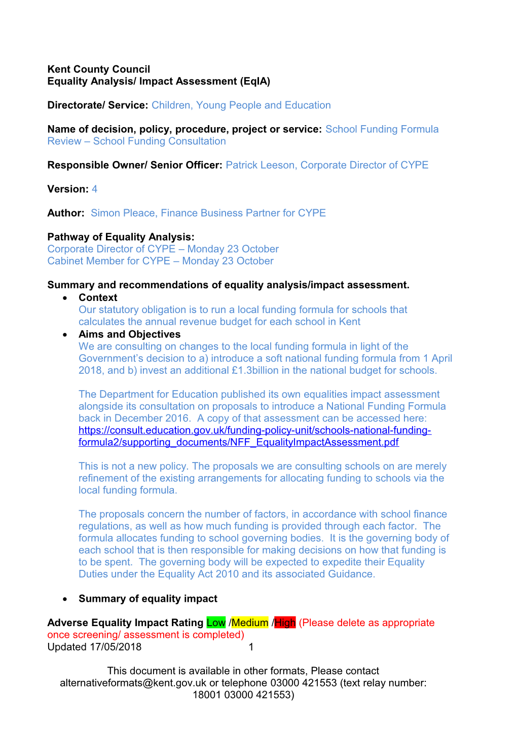 Customer Impact Assessment Report Template s3