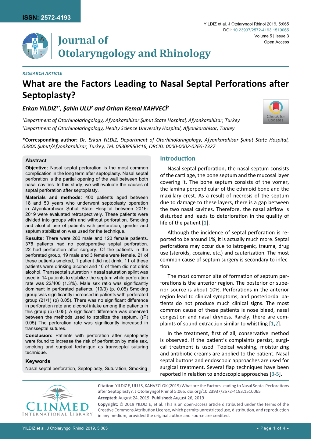 What Are the Factors Leading to Nasal Septal Perforations After Septoplasty?