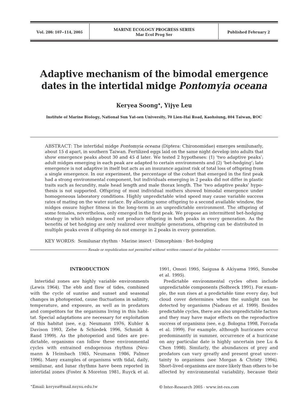 Marine Ecology Progress Series 286:107