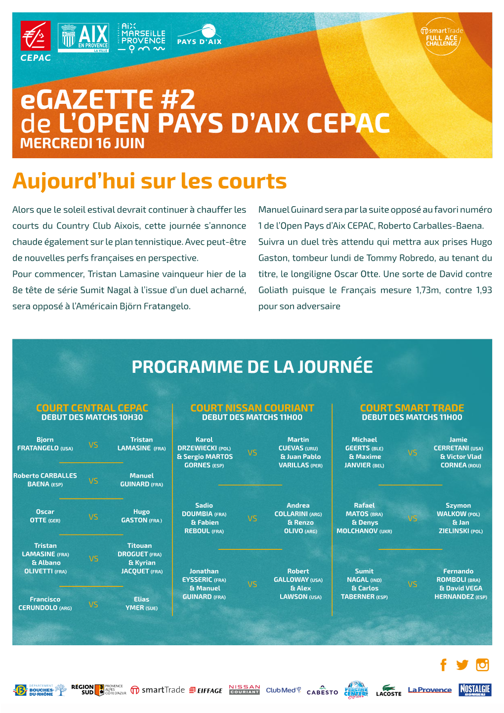 Egazette #2 De L'open PAYS D'aix CEPAC