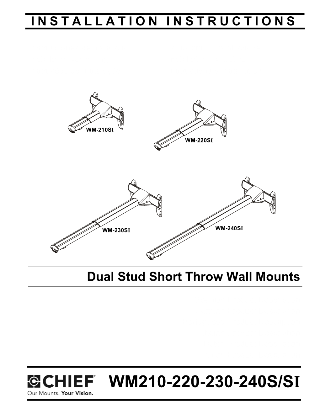 WM210-220-230-240S/SI WM210-220-230-240S/SI Installation Instructions