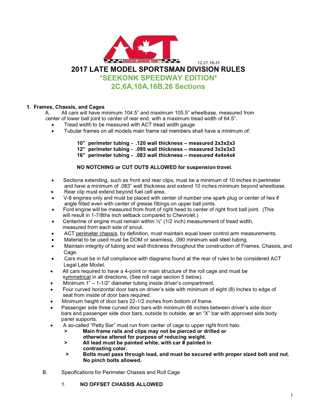 2017 LATE MODEL SPORTSMAN DIVISION RULES *SEEKONK SPEEDWAY EDITION* 2C,6A,10A,16B,26 Sections